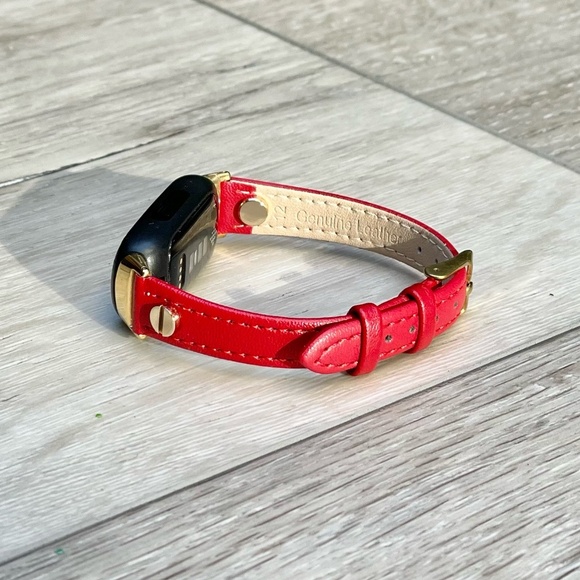 Fitbit Inspire 3 Band Women Strap Gold Accents Slim Leather Adjustable Bracelet - Picture 8 of 10